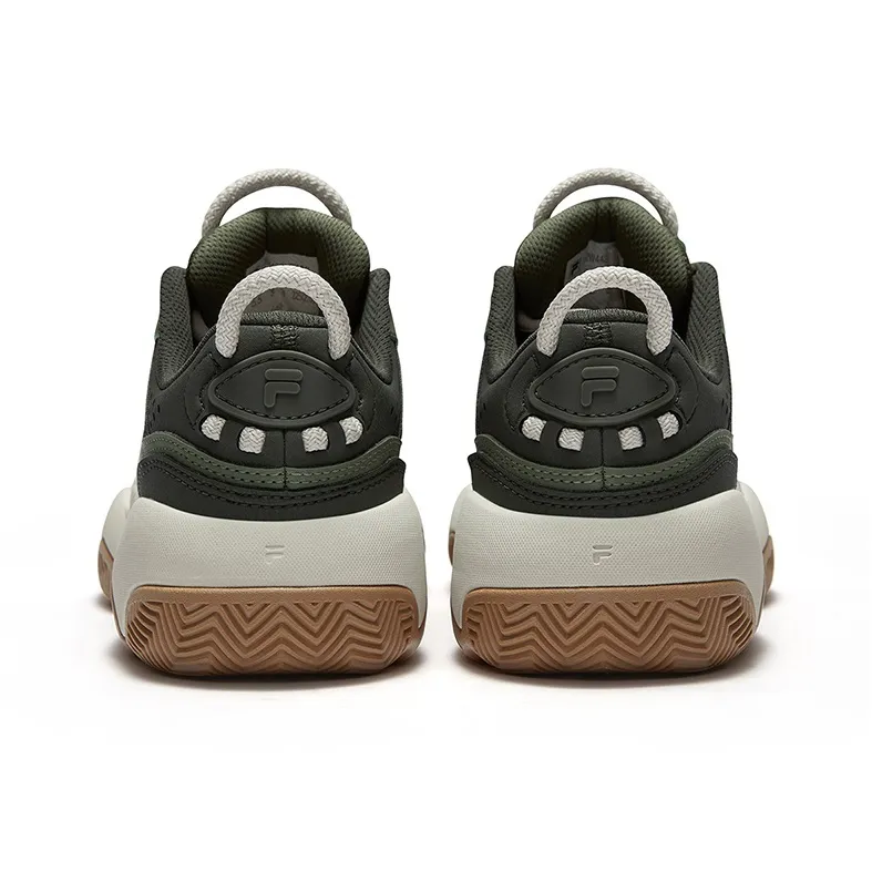 FILA FUSION FIRE Rebound Balance Slip-Resistant Low-Top Vintage Basketball Shoes Women's Olive Green-2