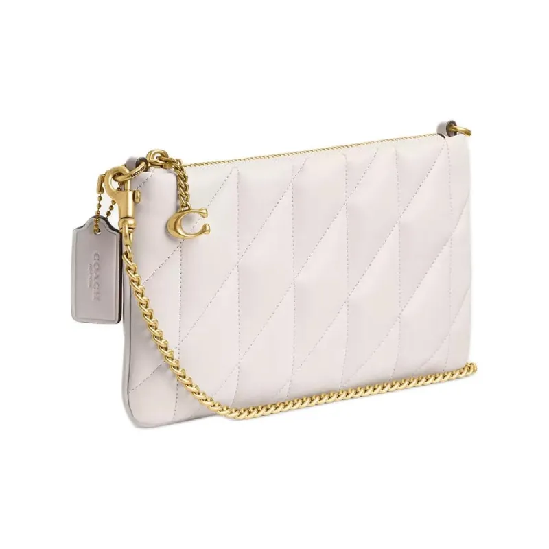 COACH Pillow Nappa Leather Clutch Small Size Women's White-1
