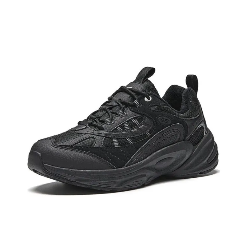 Anta Cushioning Slip Resistant Low Top Casual Running Shoes Women's Black-1
