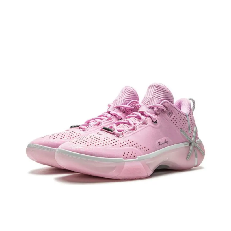 LiNing Wode Phantom 6 Cushioning Anti Slip And Wear Resistant Lightweight Rebound Low Top Basketball Shoes Men's Pink-2