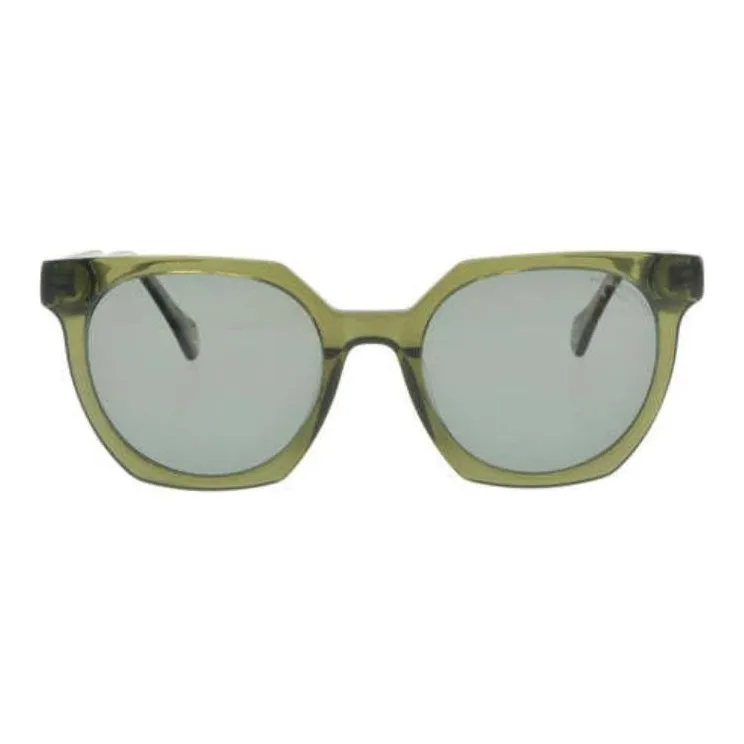 INES DE LA FRESSANGE Acetate Irregular Shape Sunglasses Unisex Green-1