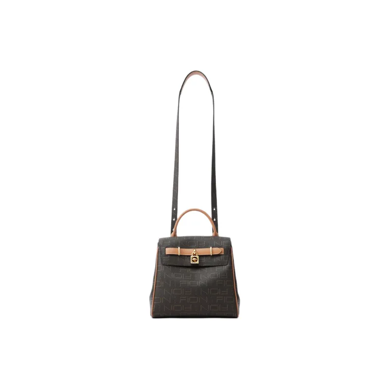 FION Coated Canvas Backpack Regular Women's Coffee/Camel-5