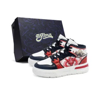 OUGLEMEN Box Coverage Lightweight Slip Resistant Mid Top Skateboard Shoes Unisex