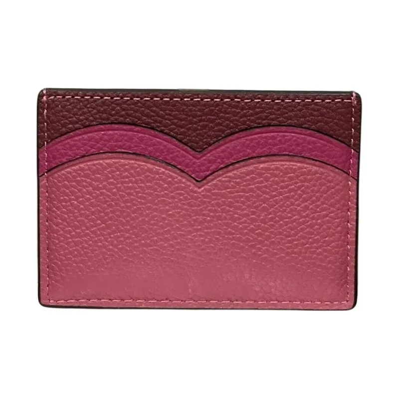 COACH Card Case Cow Leather Card Holder Mini Unisex Rouge-1