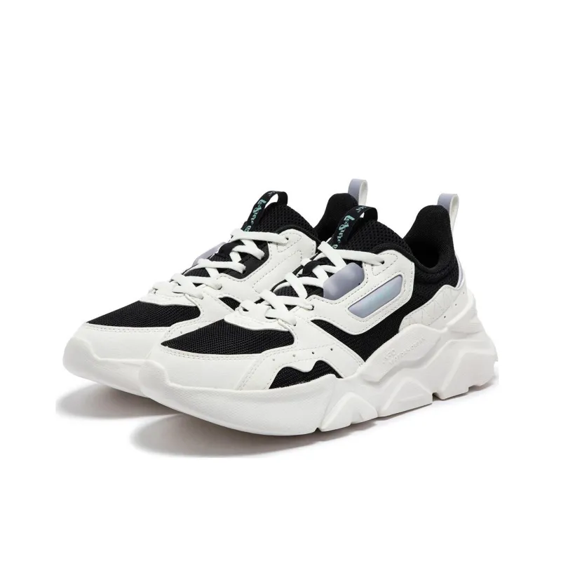 361° Cushioning, Wear Resistant Low Top Casual Shoes Women's Black White-2