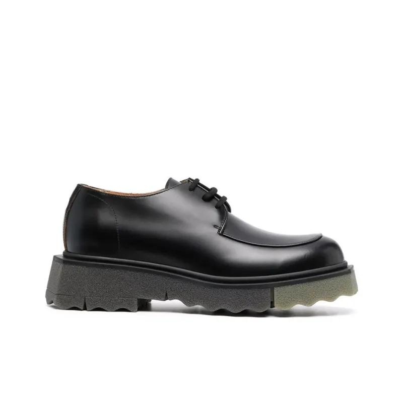 OFF WHITE Sponge Sole Paraboot Black Leather-1