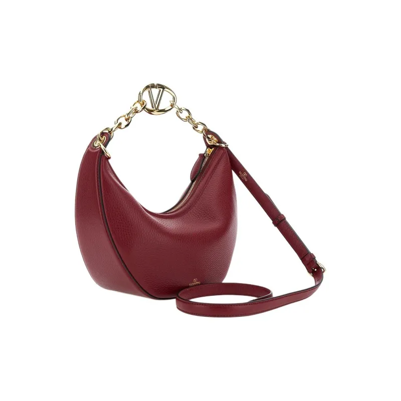 Valentino Calfskin One Shoulder Handbag Women's Bordeaux Red-1