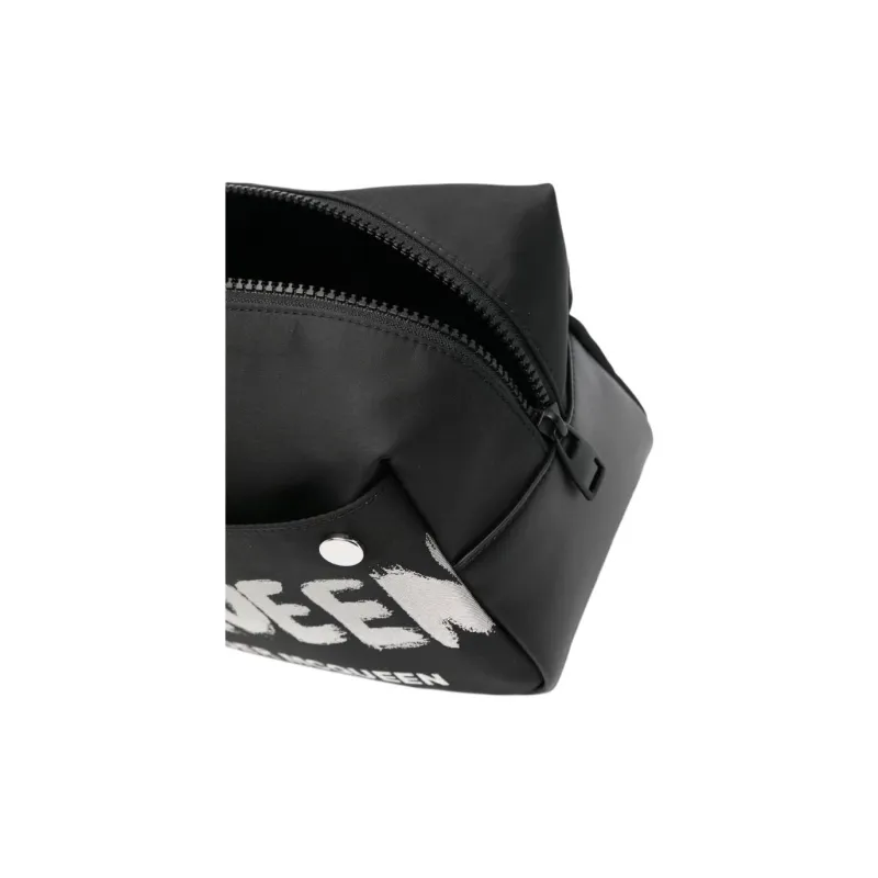 Alexander McQueen Leather Makeup Bag Men's Black-3
