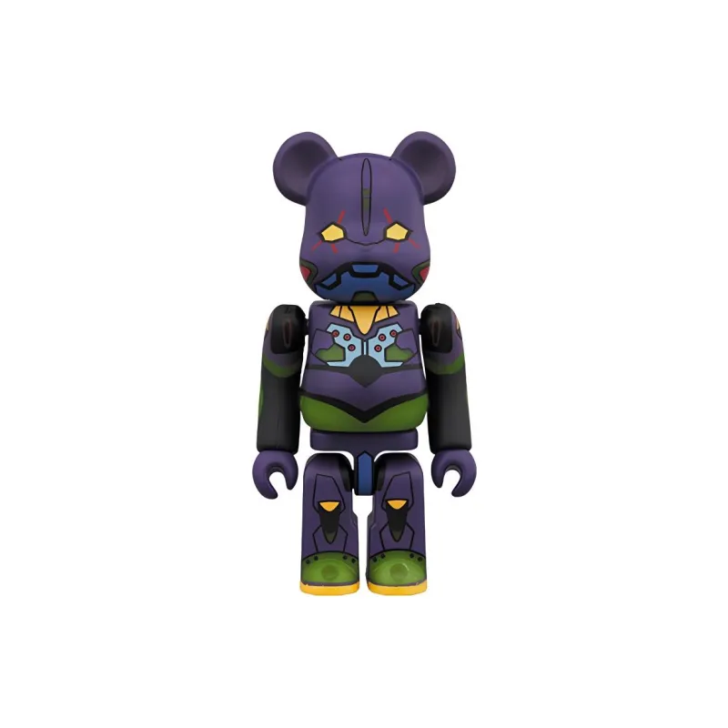 BE@RBRICK Movie Animation Evangelion 01 Nighttime Combat Glow in The Dark Version Hang Tag Box 100%-0