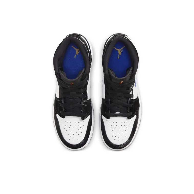 Jordan 1 Mid Black Racer Blue White GS-4