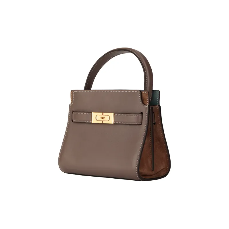 TORY BURCH Lee Radziwill Leather Portable Crossbody Bag, Shoulder Bag Women's Tan-1
