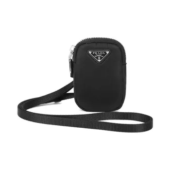 PRADA Re Nylon Nylon Fabric Wrist Bag Coin Purse Crossbody Bag Shoulder Bag Women's Black