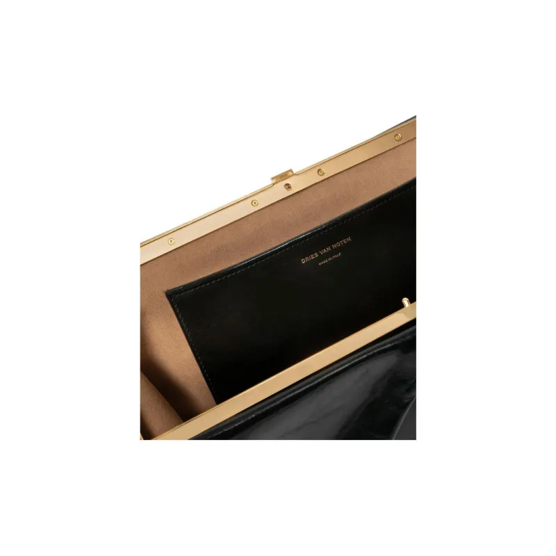 DRIES VAN NOTEN Large Leather Clutch Bag-3