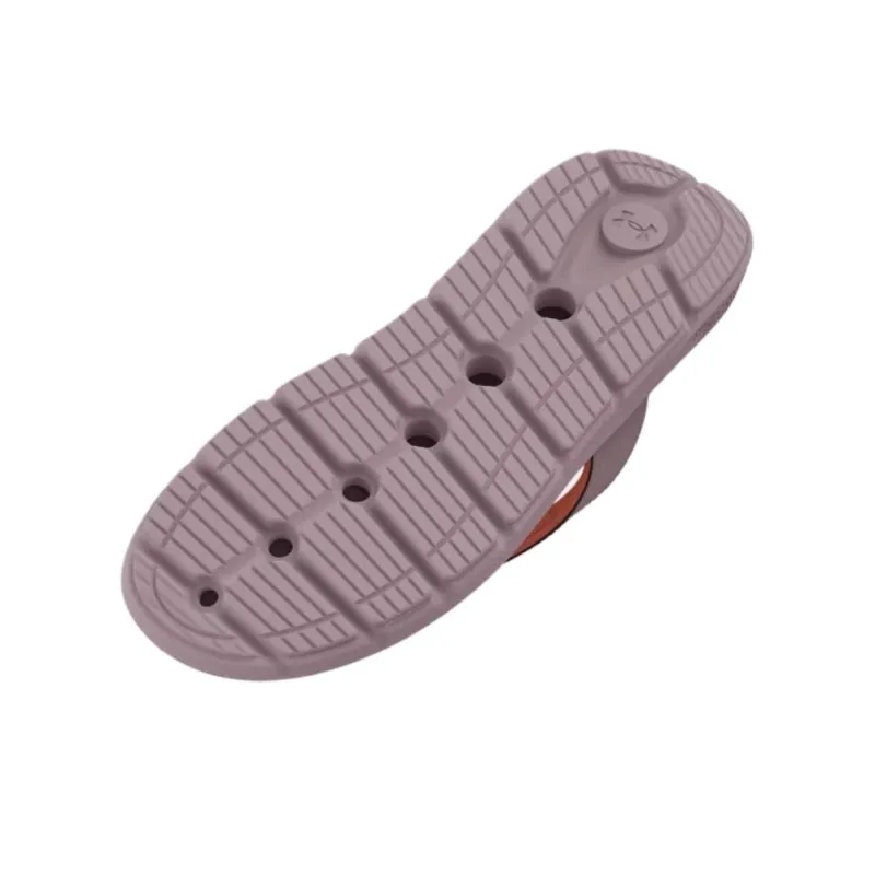 Under Armour Slip-Resistant Quick Dry Flip Flops Women's Gray Orange-5