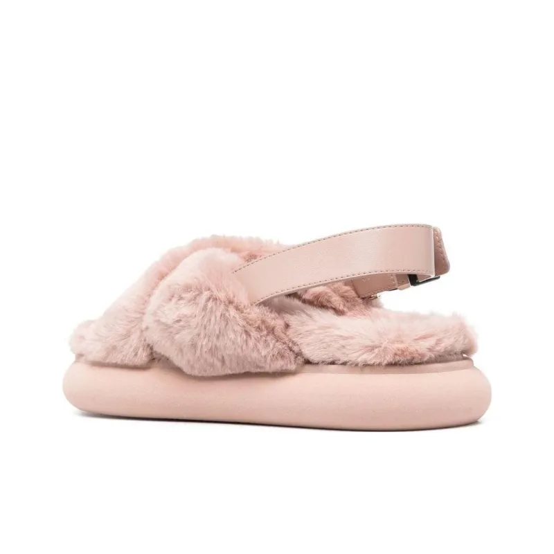 Moncler Shearling Cross-strap Slippers-2