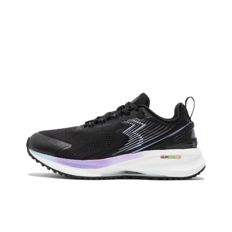 361° Cushioning, Wear Resistant Low Top Sprint Running Shoes Women's Black Purple-0