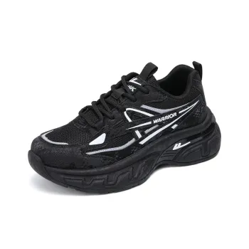 Warrior Wear resistant Lightweight Breathable And Non slip. Low Top Chunky Sneakers Women's Black