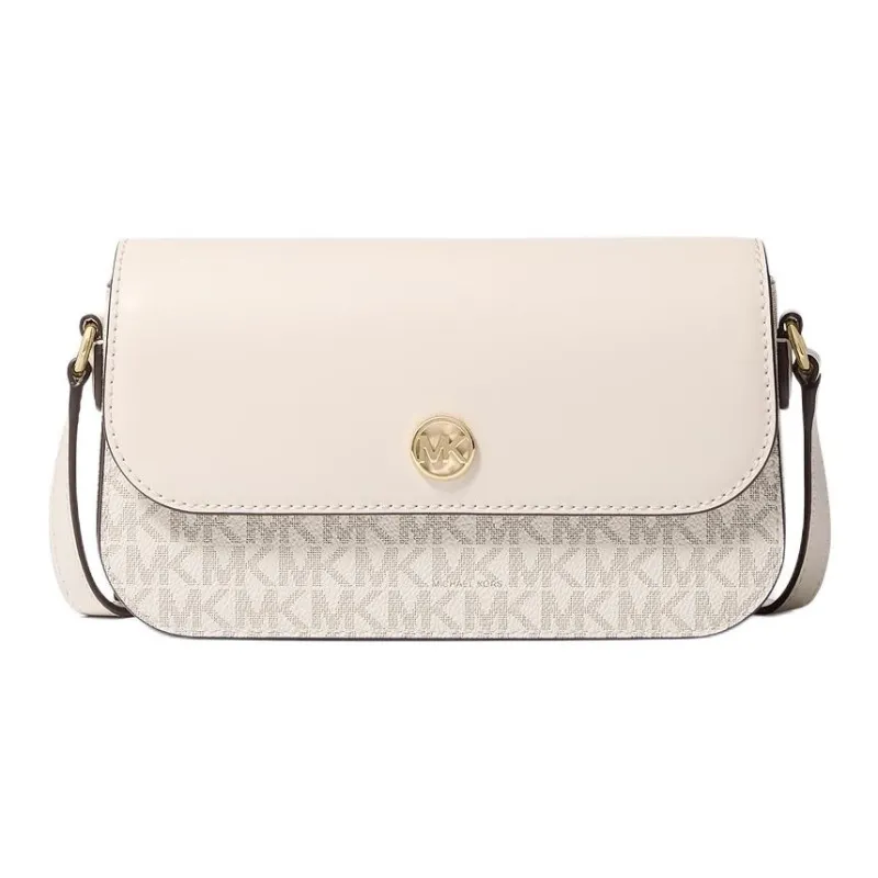 MICHAEL KORS Jet Set Travel Coated Canvas Shoulder Bag, Crossbody Bag Small Size Women's White-0