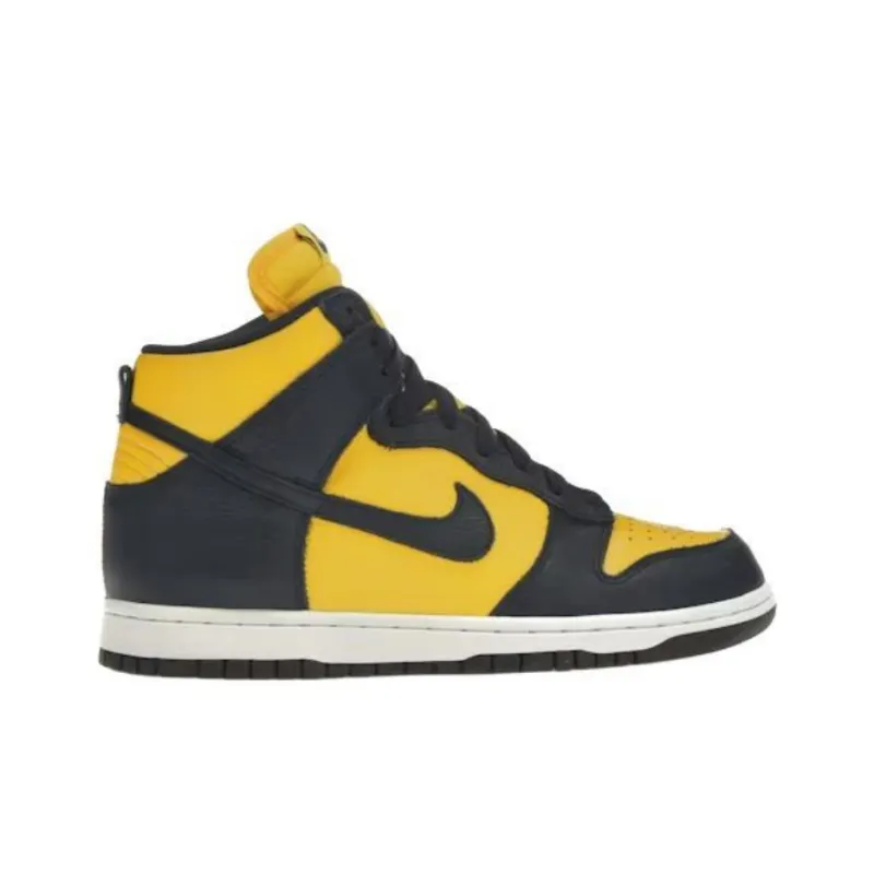 Nike Dunk High Anti-Slip Wear-Resistant High-Top Skateboard Shoes Unisex Yellow-1