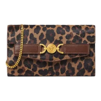 VERSACE Medusa '95 Cow Hair Handheld Crossbody Bag Shoulder Bag Women's Leopard