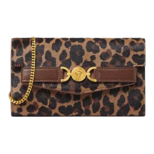 VERSACE Medusa '95 Cow Hair Handheld Crossbody Bag Shoulder Bag Women's Leopard