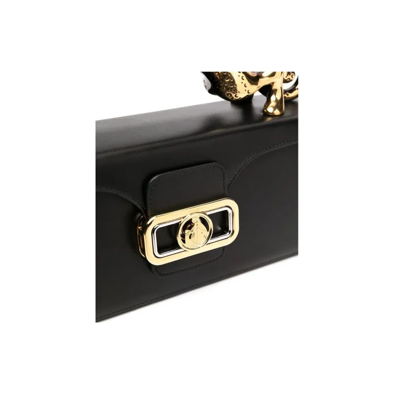 Lanvin Calfskin One Shoulder Handbag Women's Black-6