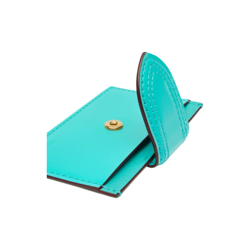 Jacquemus Cow Leather Wallet, Card Holder Women's Turquoises-2