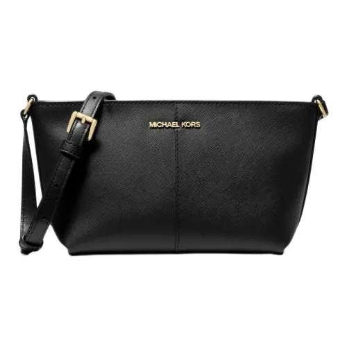 MICHAEL KORS Jet Set Coated Canvas Shoulder Bag, Crossbody Bag Trumpets Women's Black