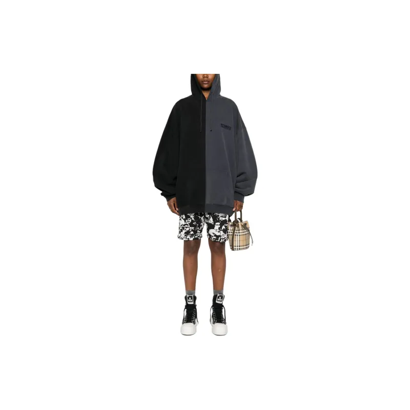 Vetements Split Cut-Up Logo Embroidered Hoodie-1