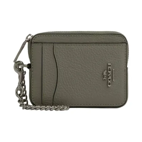 COACH Card Case Card Holders Army Green