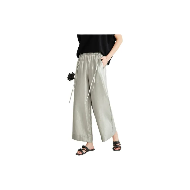 UNIQLO Casual Pants Women's Liquid Silver-2