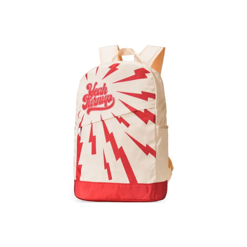 TURN UP Polyester Backpack Large Size Unisex Beige-1