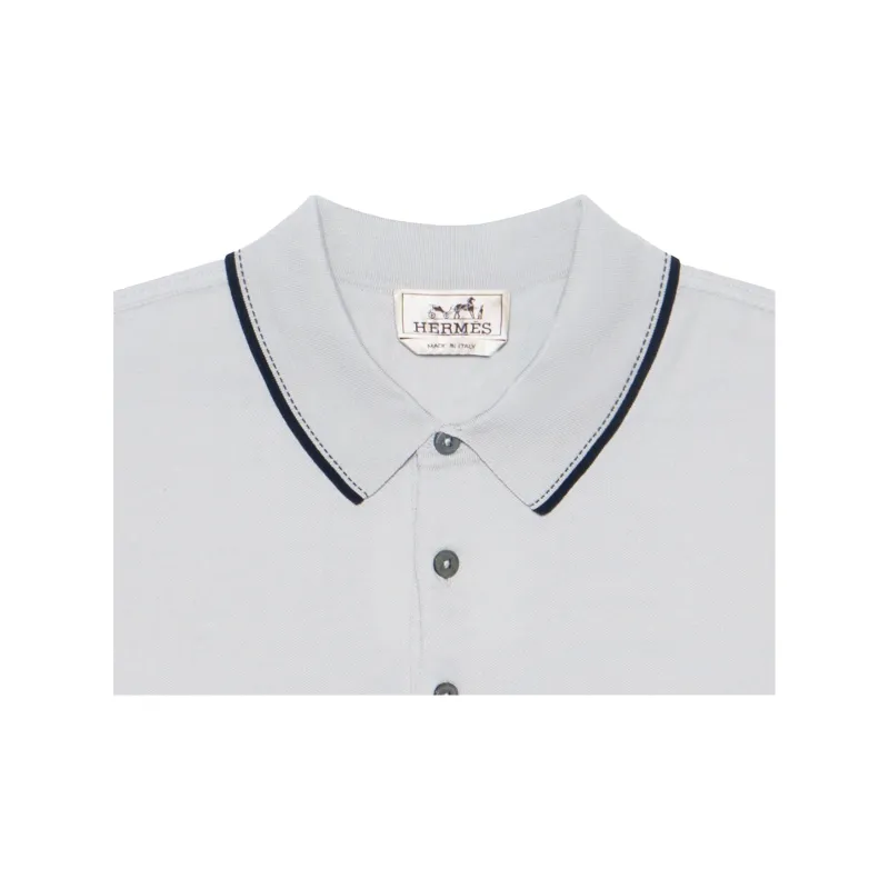 HERMES SS24 Polo Shirt Men's Misty White-8