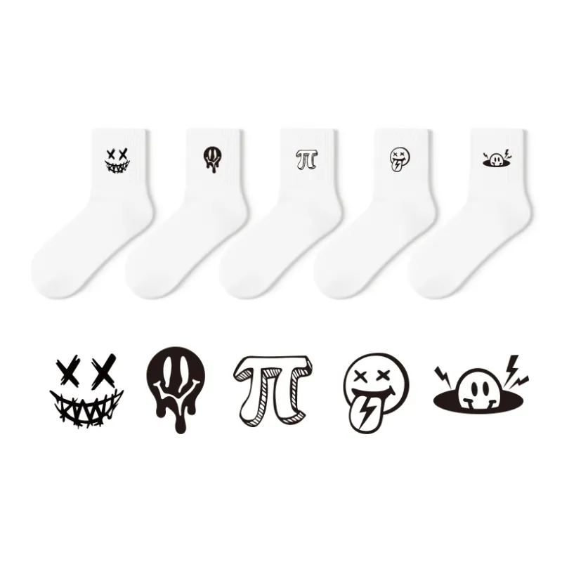 Primeet Mid Calf Socks Spring And Summer Unisex 5 Pack-10