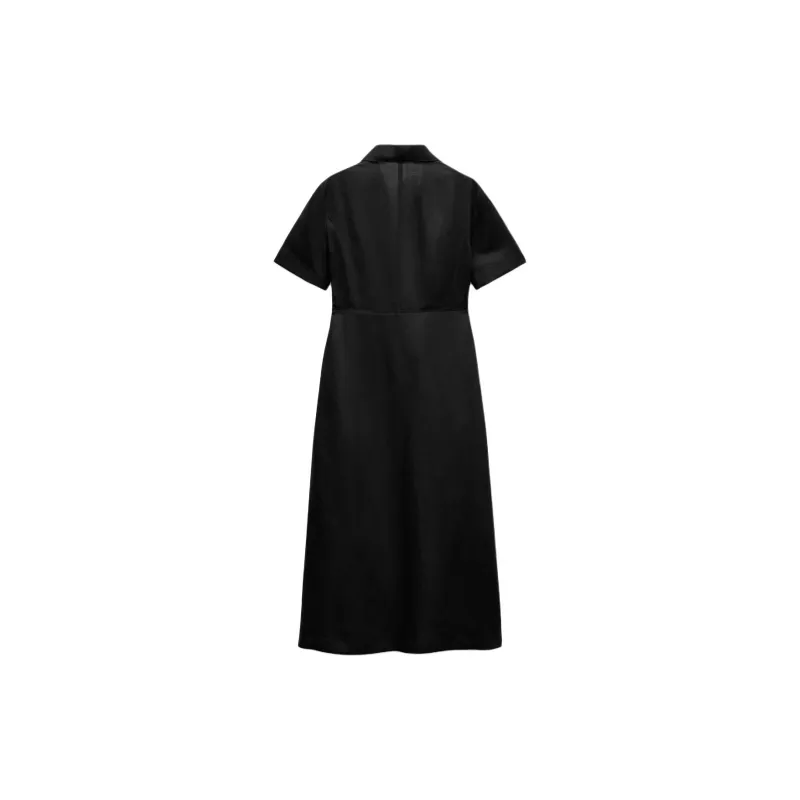ZARA ZW Series Short Sleeved Dresses Women's Black-1