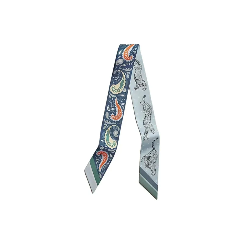 HERMES Mulberry Silk Silk Scarves Women's Light Navy-0