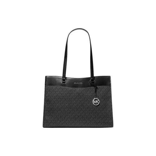 MICHAEL KORS Jet Set Canvas Tote Bag Shopping Bag Shoulder Bag Large Size Women's Black