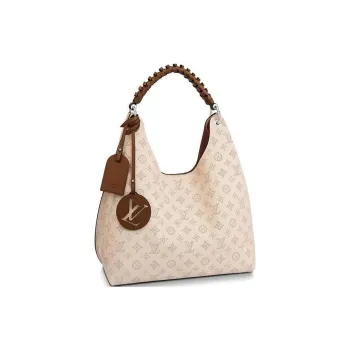 LOUIS VUITTON Calfskin Hobo Bag Handbag Shoulder Bag Women's Cream Beige