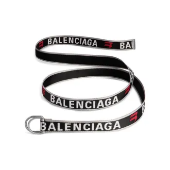 Balenciaga Canvas Belt Men's Gray/Red/Black Width: 3.5cm