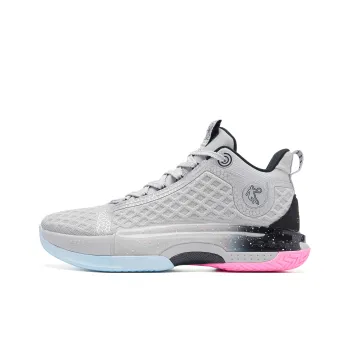 QIAODAN Battle Of The 7th Basketball Shoes Men Mid Top Mist Gray Black