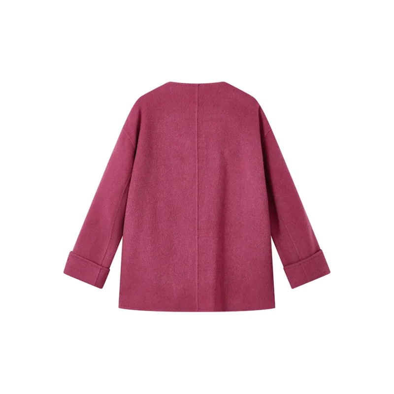 Yu Qianwen Coats Women's Garnet Red-1