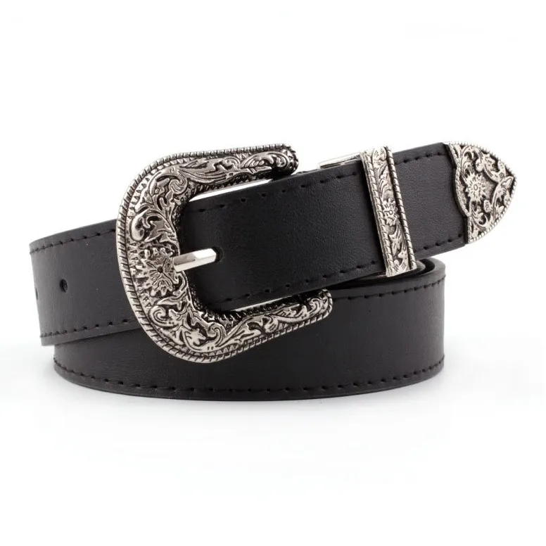 JONNY MOORE Alloy Leather Belts Women's 2.8cm-0