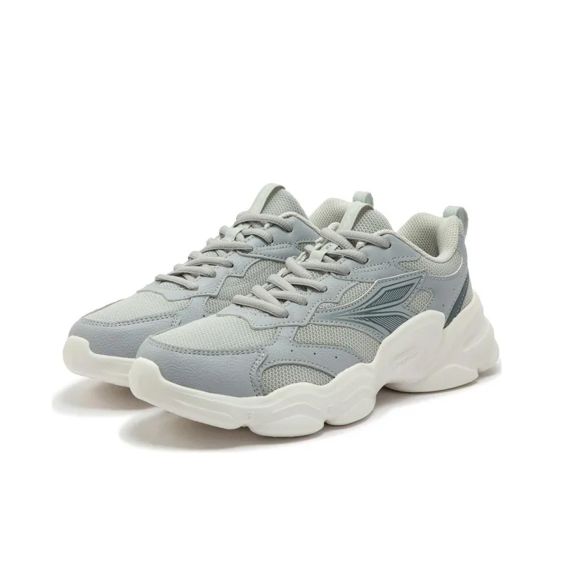 361° Cushioning Wear Resistant Low Top Casual Running Shoes Women's Gray-2