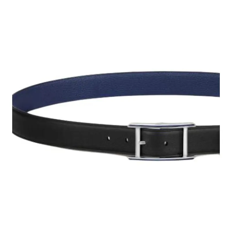 CARTIER Cow Leather Leather Belts Unisex Black Width 3.5CM-2