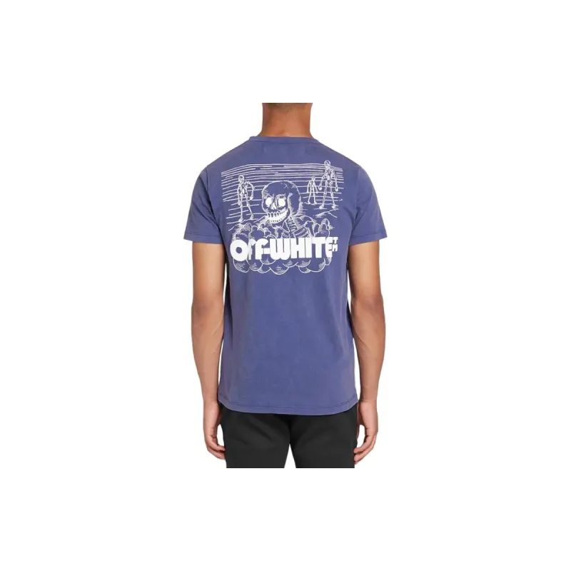 OFF WHITE T Shirt, Regular Fit Men's Blue-3