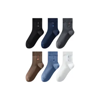 H-YXIANG Mid-Calf Socks Men's 6 Pack