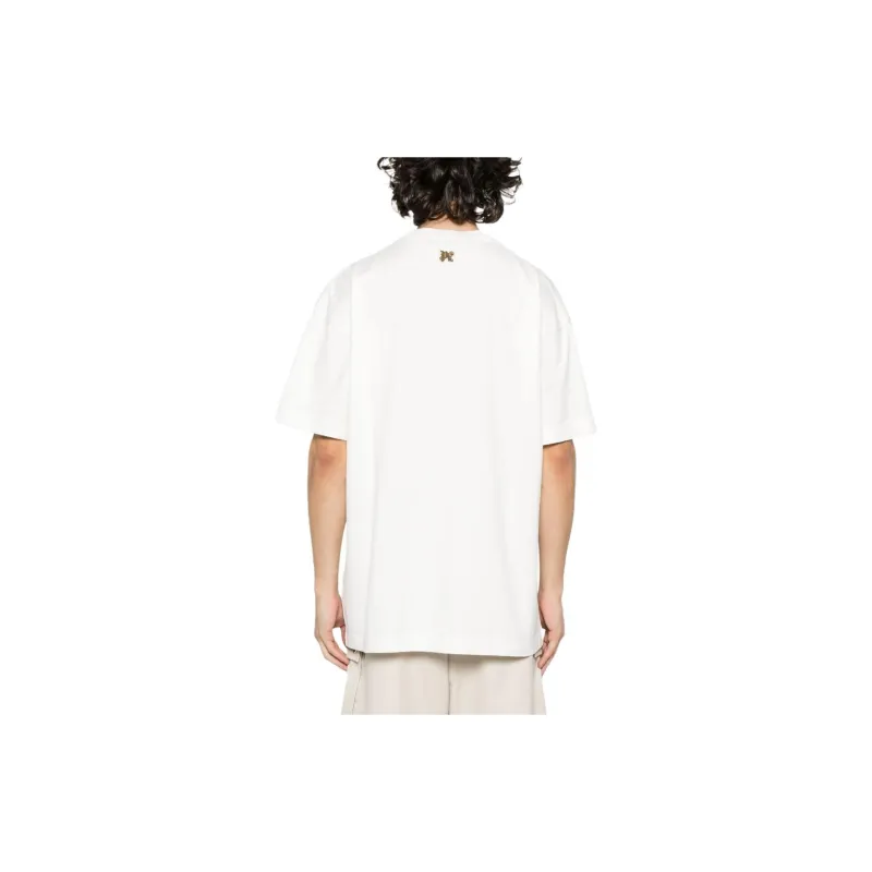 PALM ANGELS Burning Monogram Print T Shirt-4