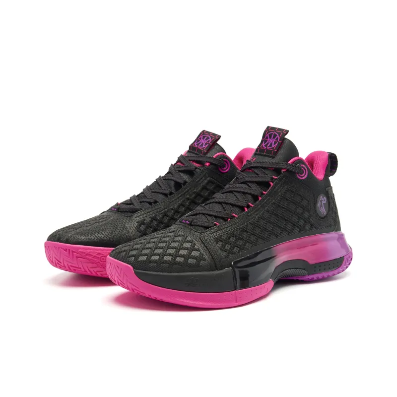 QIAODAN Battle Of The 7th Basketball Shoes Men Mid Top Black Flying Shadow Purple-2