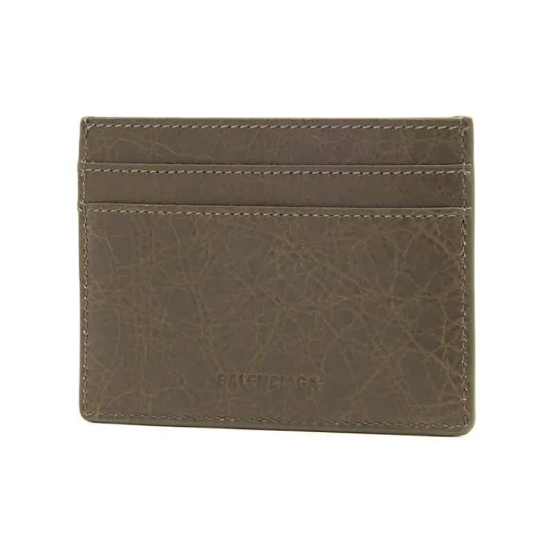 Balenciaga Leather Card Holder Women's Green-1