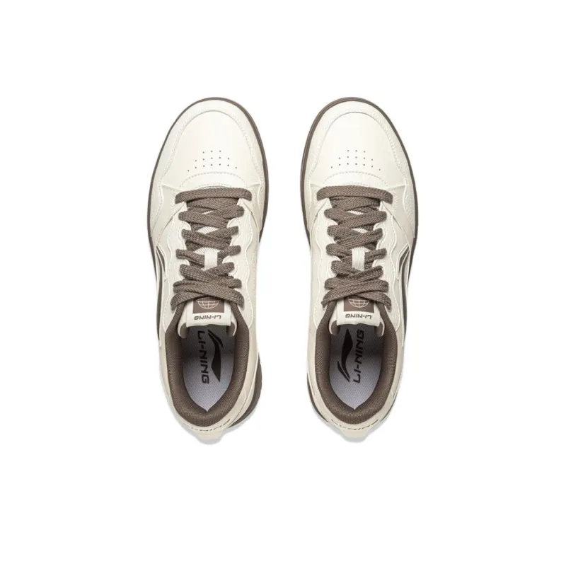 LiNing Tianji Soft Slip Resistant Cushioning Abrasion Resistant Low Top Skateboard Shoes Men's Ecru-3